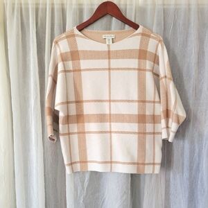 Nude cream plaid top